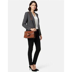 Women's Brown Faux Suede Messenger Shoulder Crossbody Sling Bag Purse